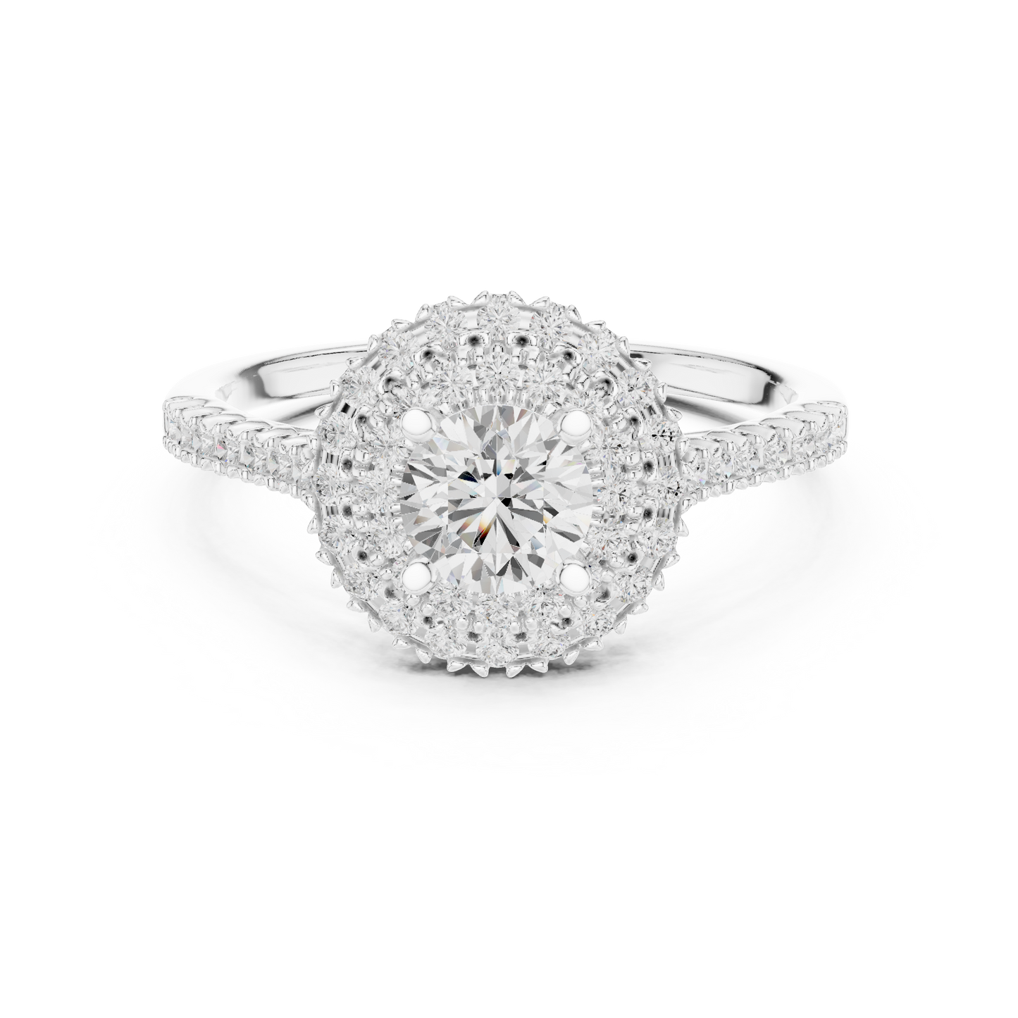 Triple Halo Round Lab-Grown Diamond Engagement Ring