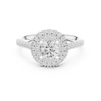 Triple Halo Round Lab-Grown Diamond Engagement Ring