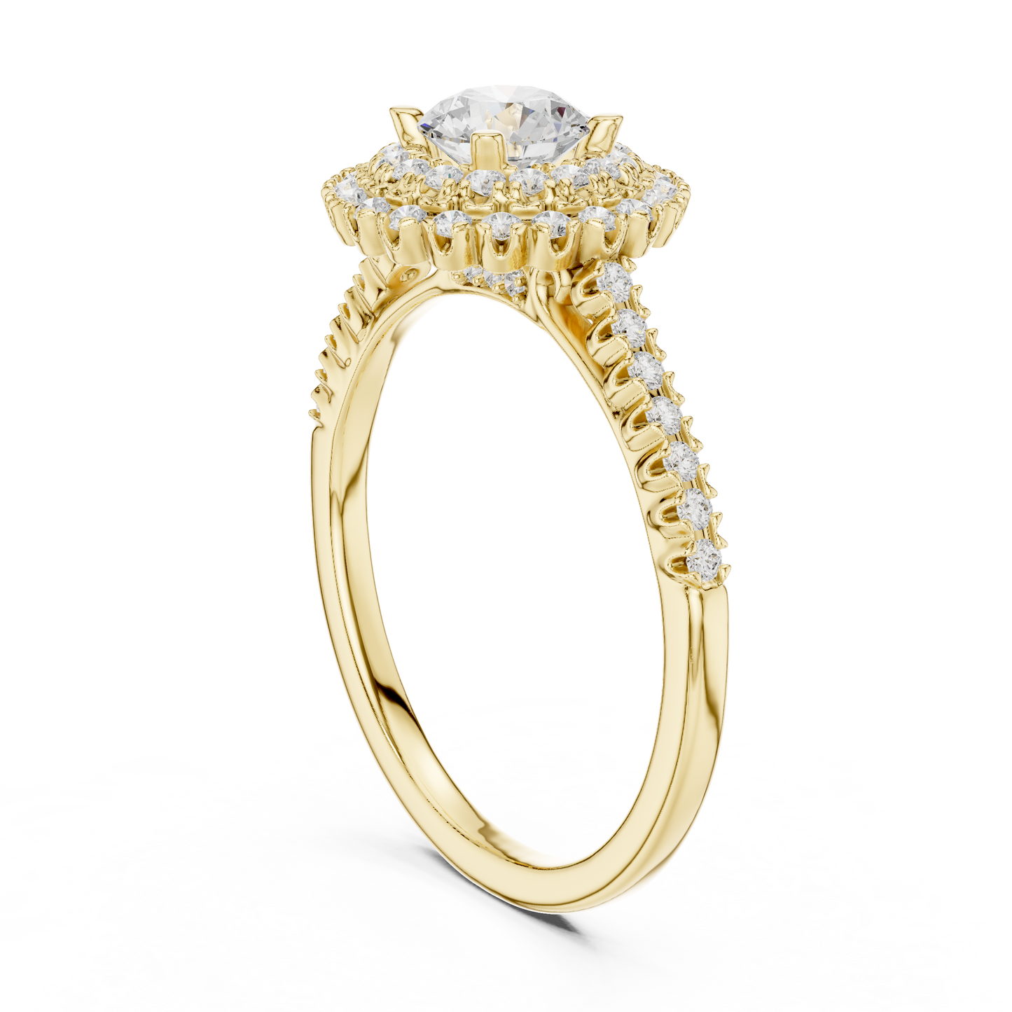 Triple Halo Round Lab-Grown Diamond Engagement Ring