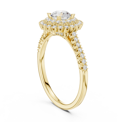 Triple Halo Round Lab-Grown Diamond Engagement Ring