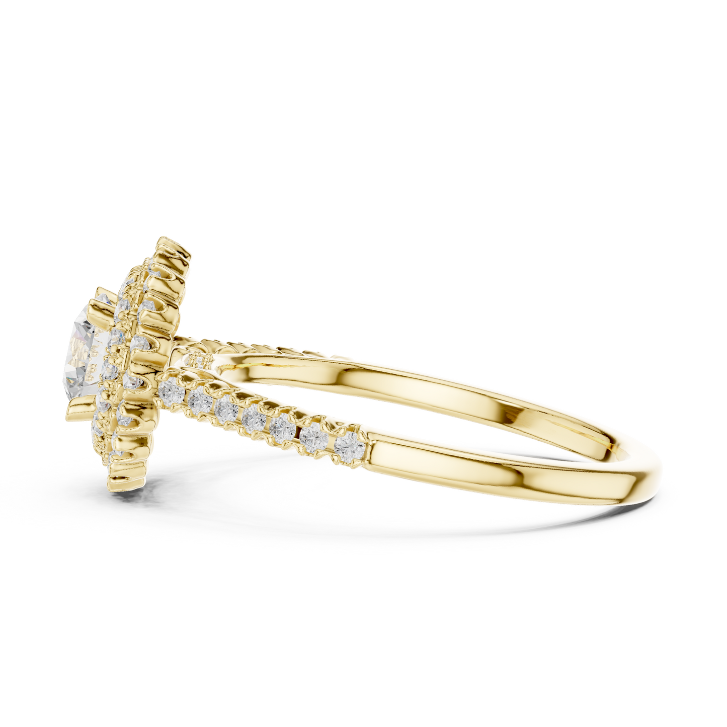 Triple Halo Round Lab-Grown Diamond Engagement Ring