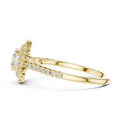 Triple Halo Round Lab-Grown Diamond Engagement Ring