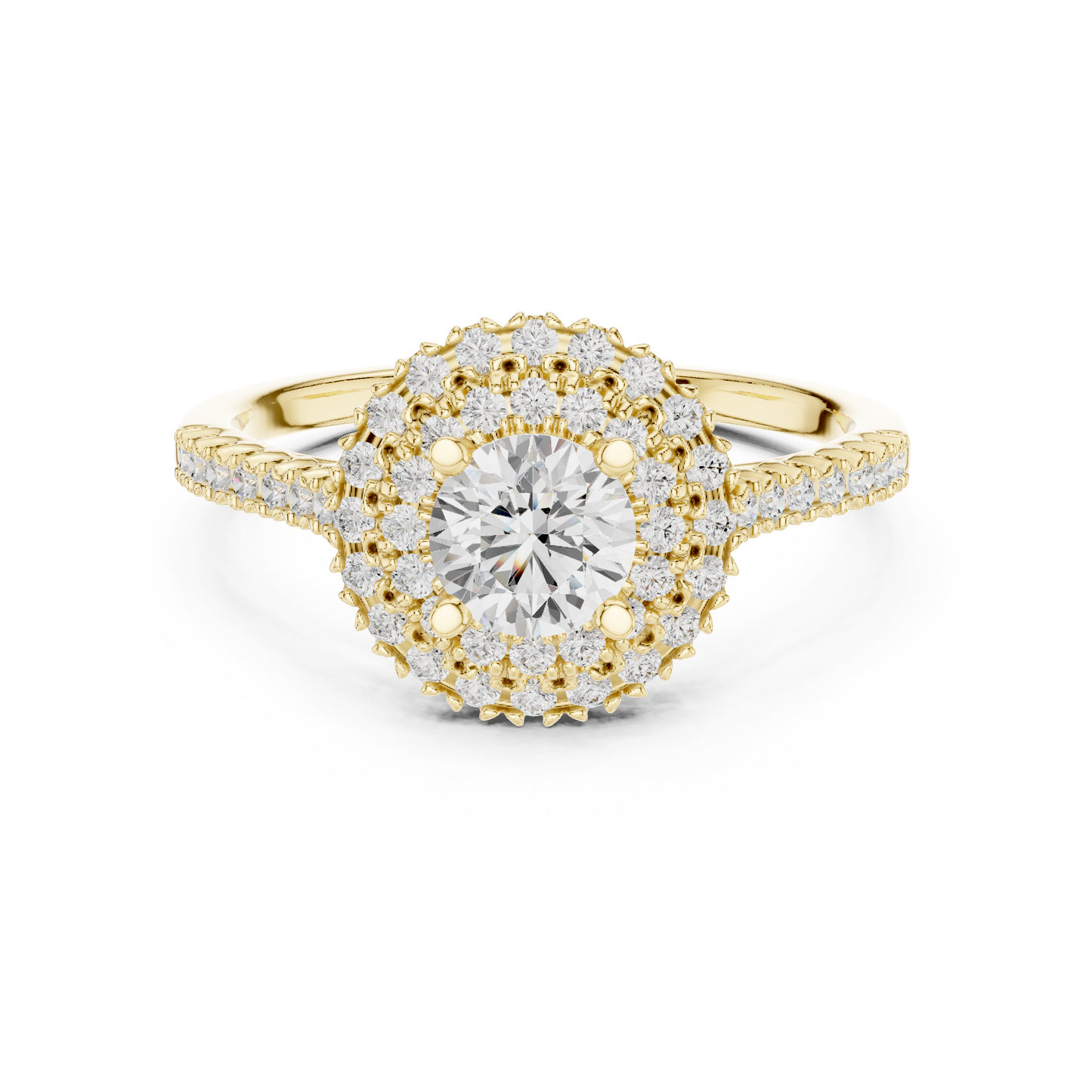 Triple Halo Round Lab-Grown Diamond Engagement Ring