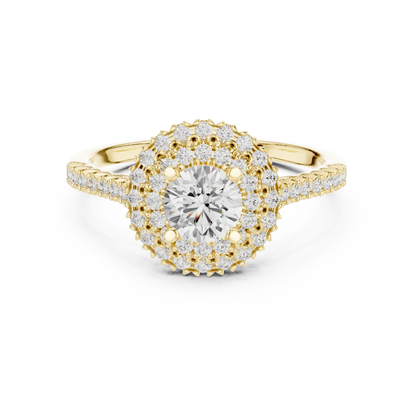 Triple Halo Round Lab-Grown Diamond Engagement Ring