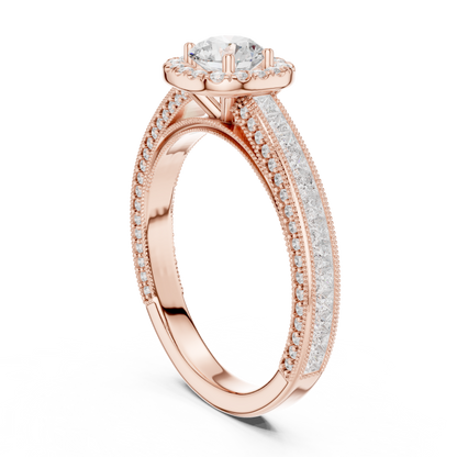 Round Halo Diamond Engagement Ring