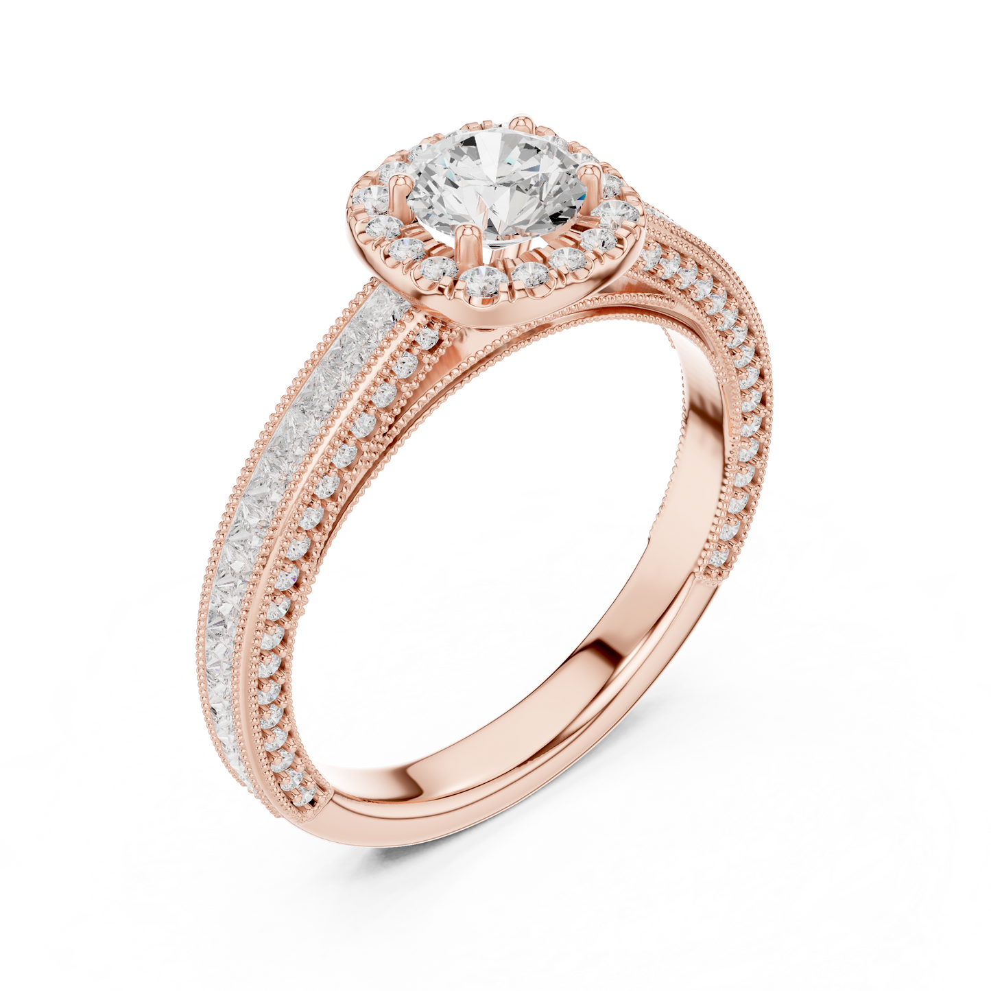Round Halo Diamond Engagement Ring