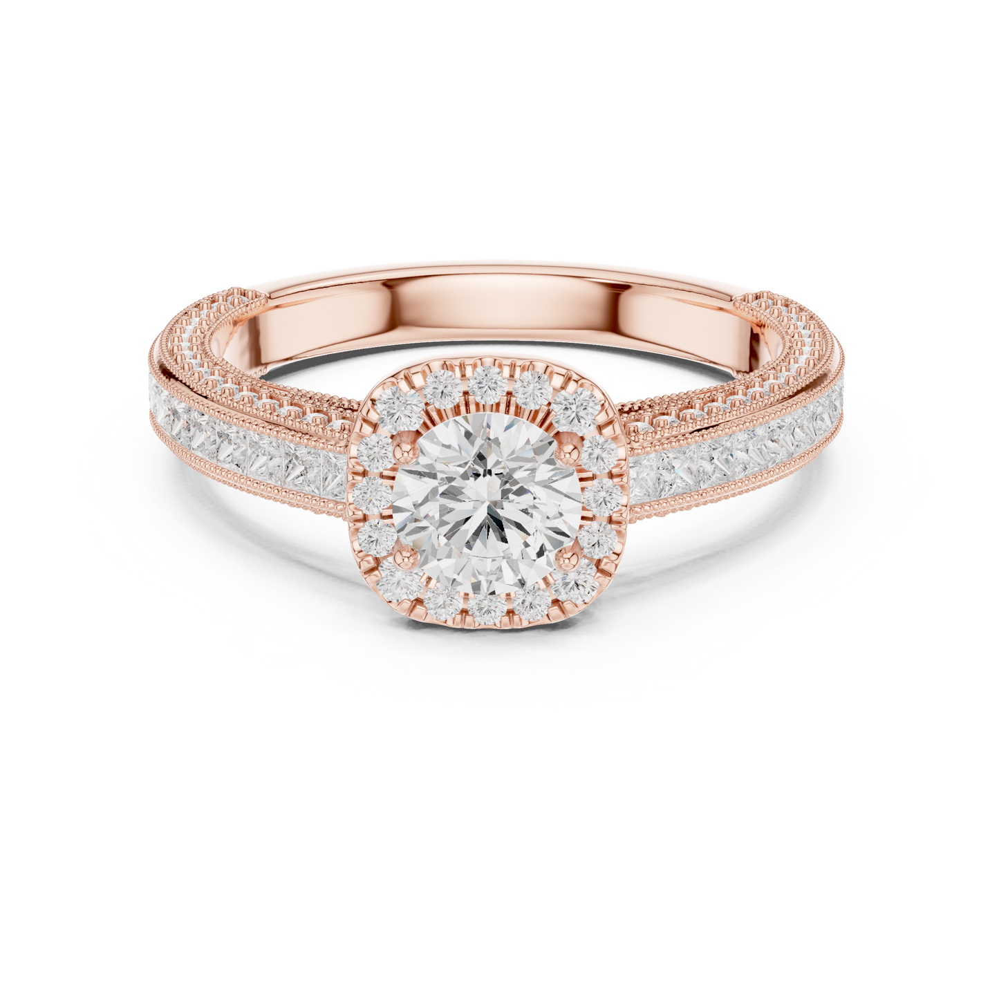 Round Halo Diamond Engagement Ring