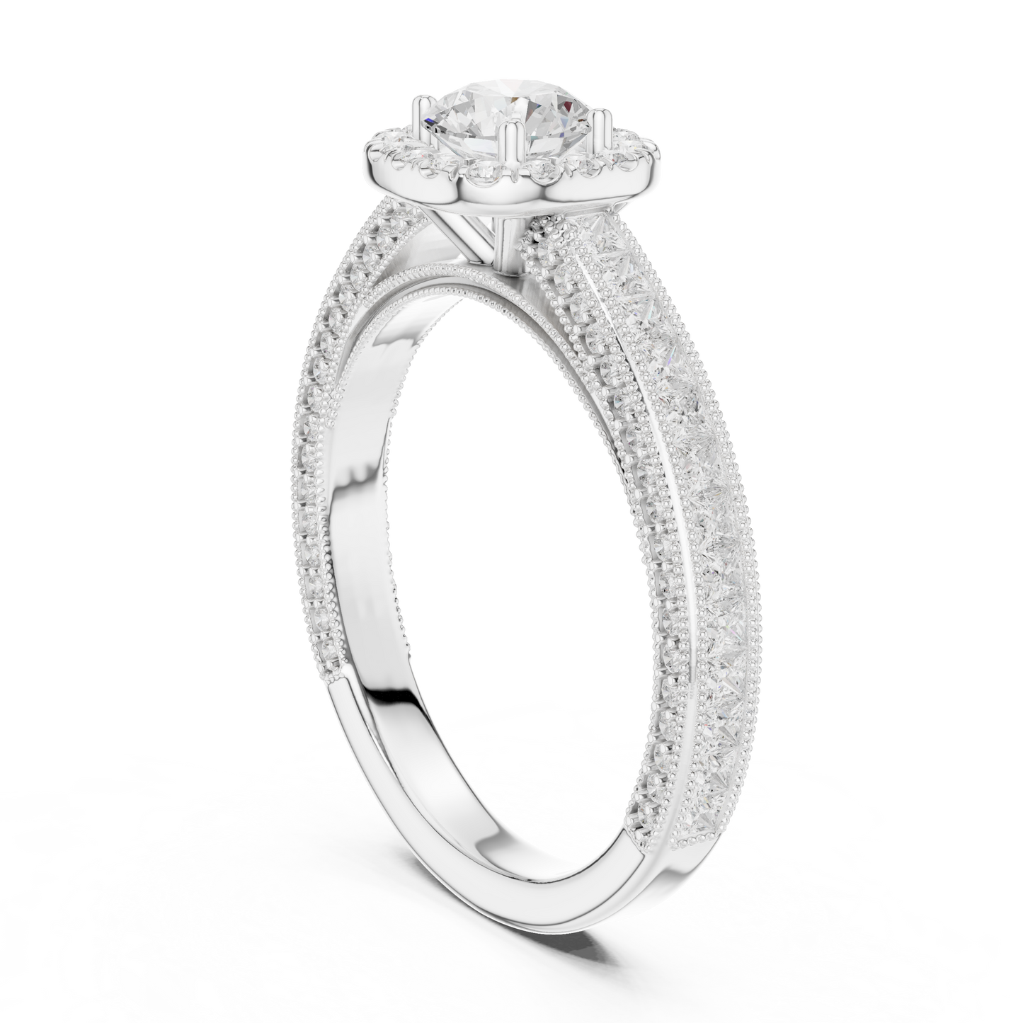 Round Halo Diamond Engagement Ring