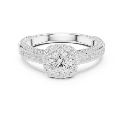 Round Halo Diamond Engagement Ring