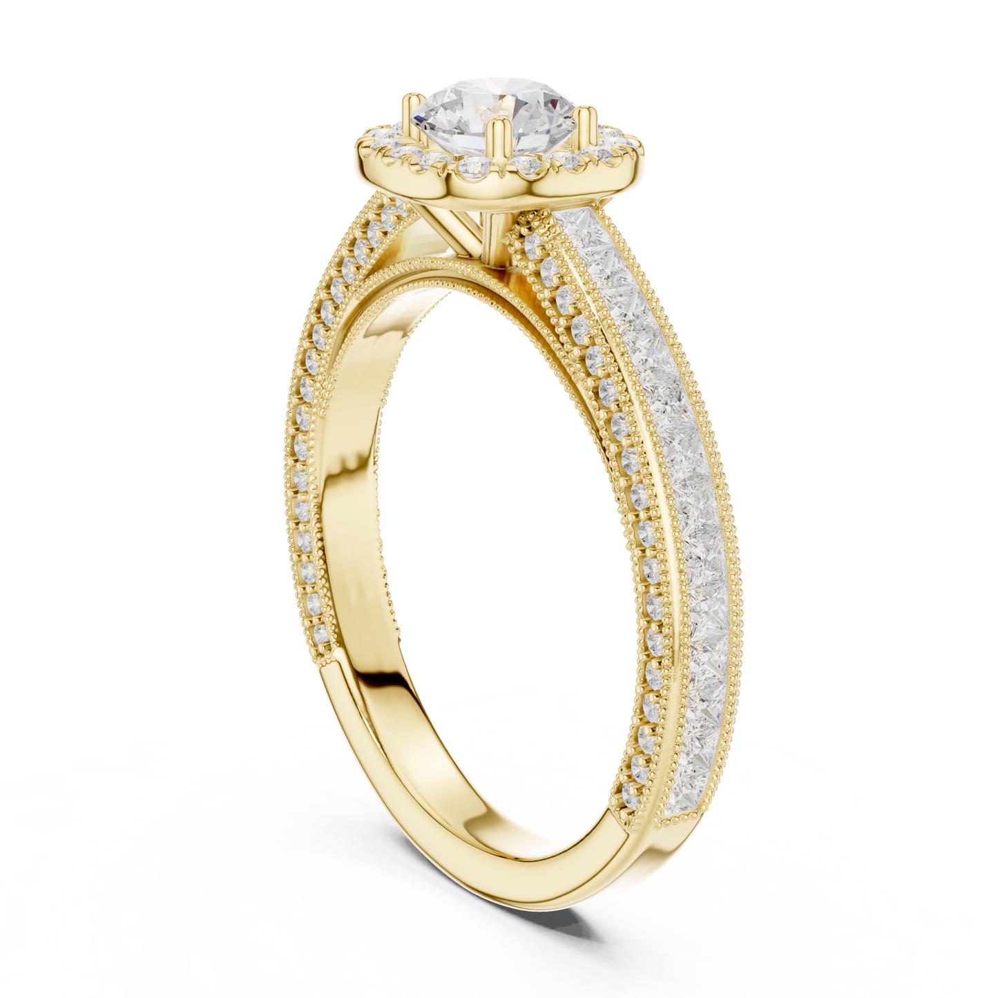 Round Halo Diamond Engagement Ring