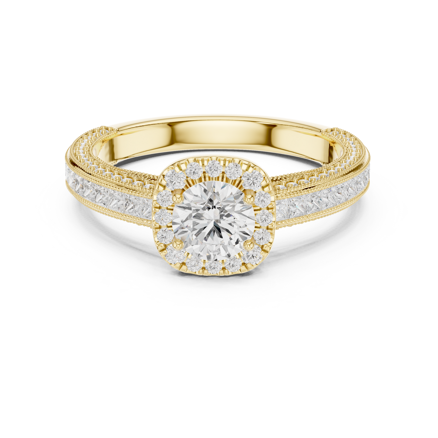 Round Halo Diamond Engagement Ring