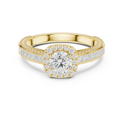 Round Halo Diamond Engagement Ring