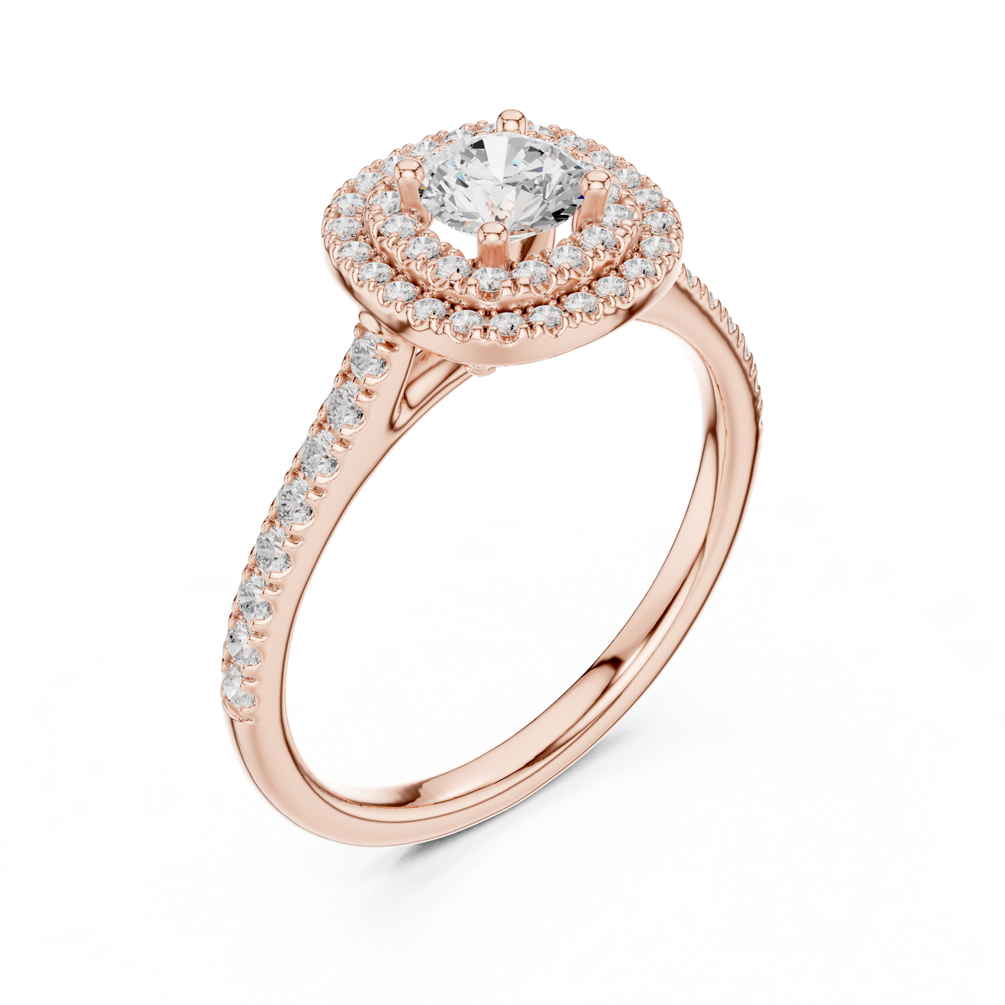 Double Halo Diamond Engagement Ring