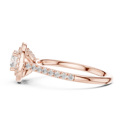 Double Halo Diamond Engagement Ring