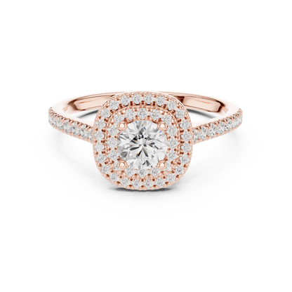 Double Halo Diamond Engagement Ring