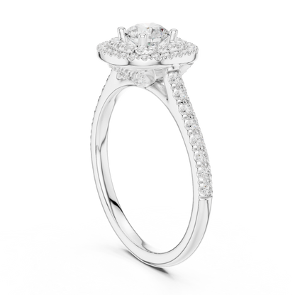 Double Halo Diamond Engagement Ring