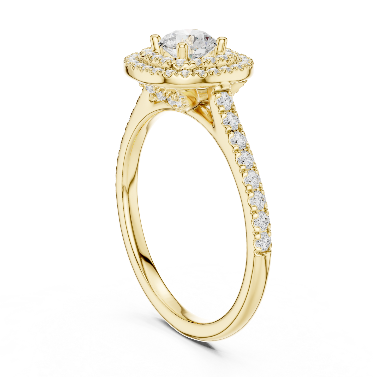 Double Halo Diamond Engagement Ring
