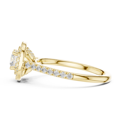 Double Halo Diamond Engagement Ring