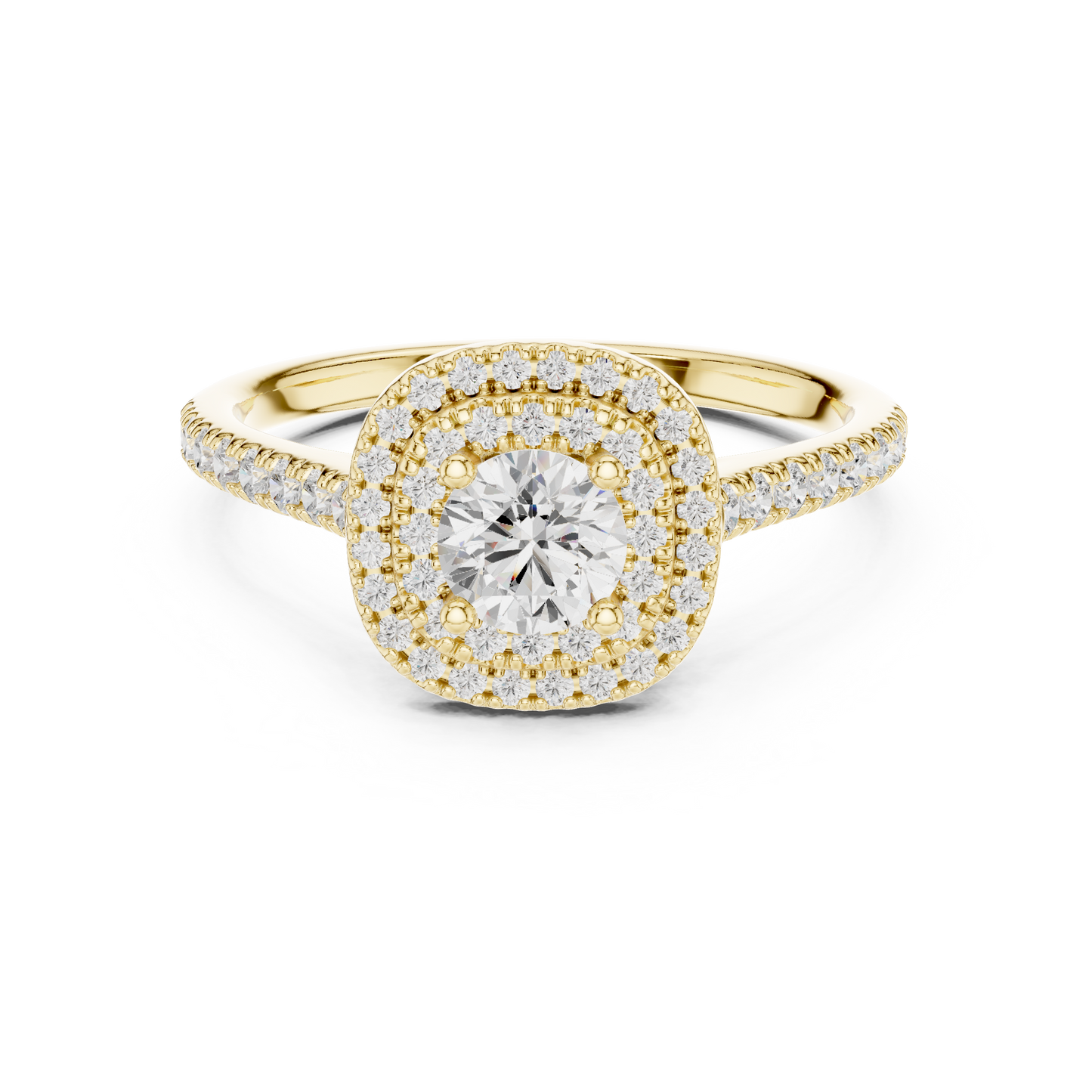 Double Halo Diamond Engagement Ring