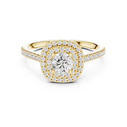 Double Halo Diamond Engagement Ring