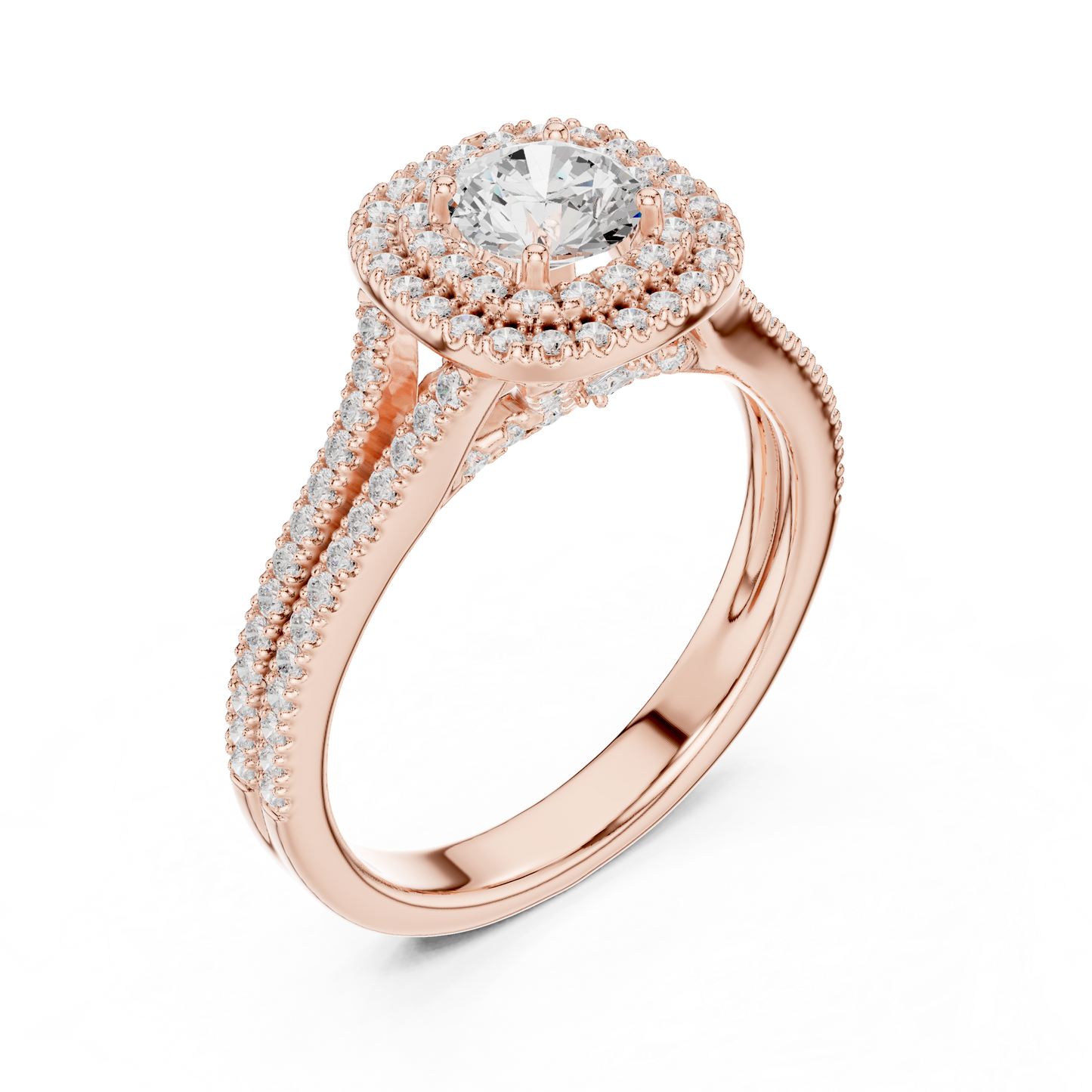 Triple Halo Diamond Engagement Ring