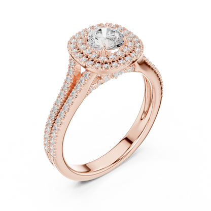 Triple Halo Diamond Engagement Ring
