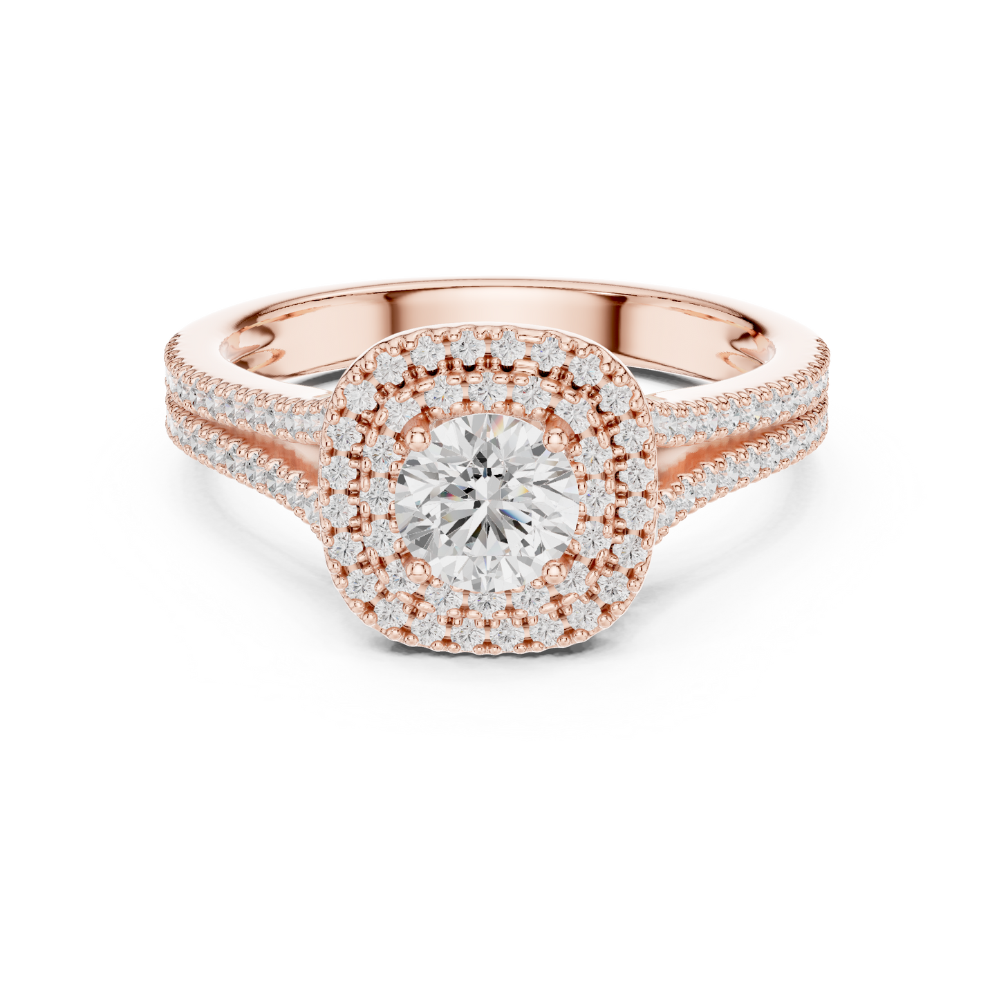 Triple Halo Diamond Engagement Ring