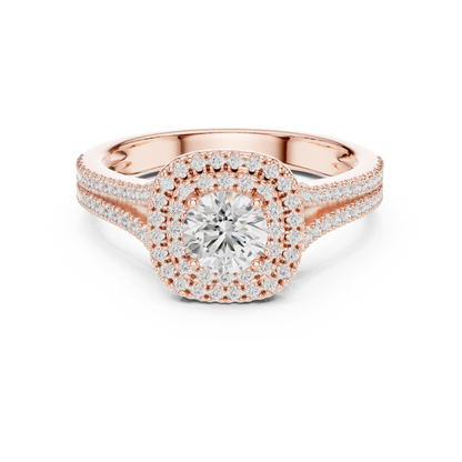 Triple Halo Diamond Engagement Ring