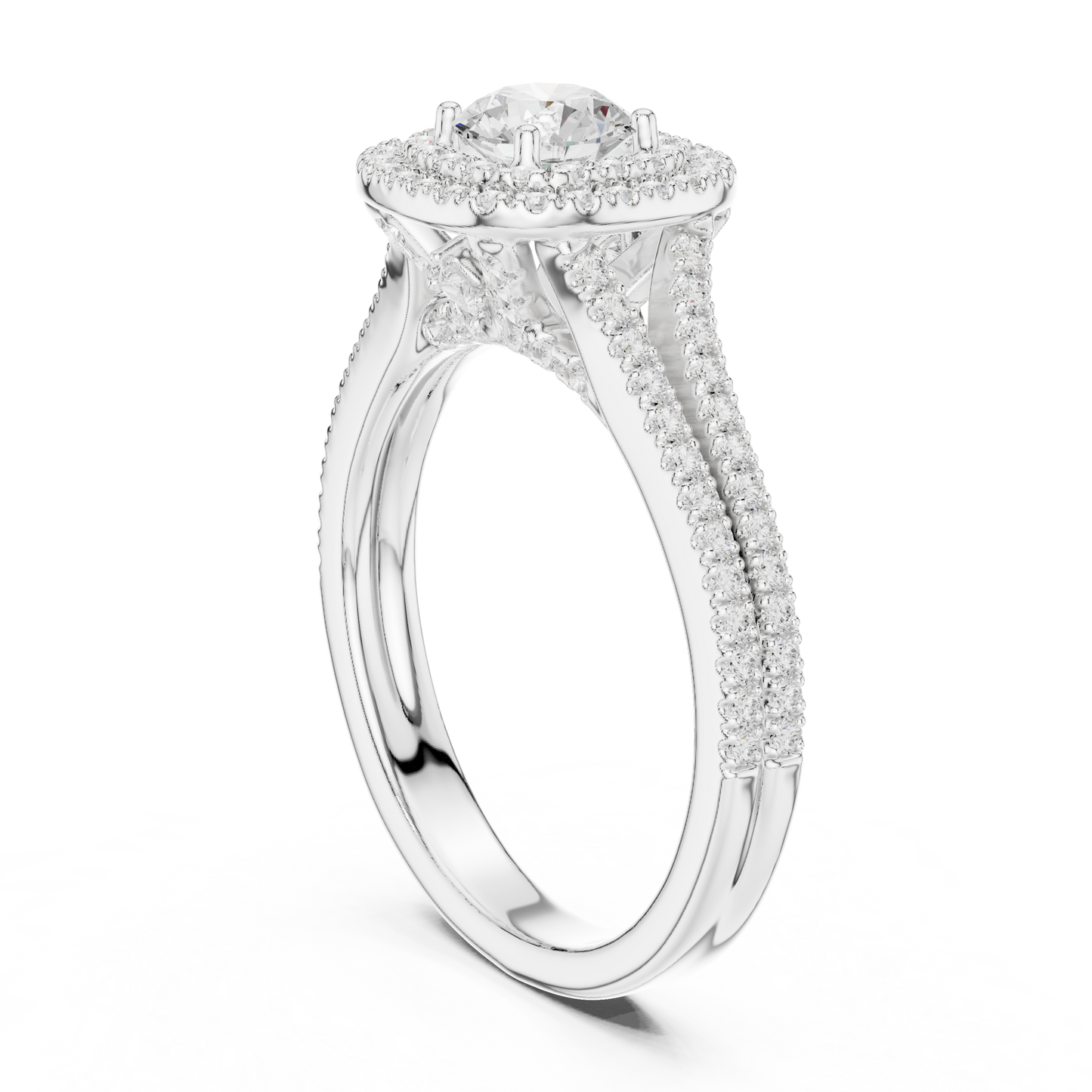 Triple Halo Diamond Engagement Ring