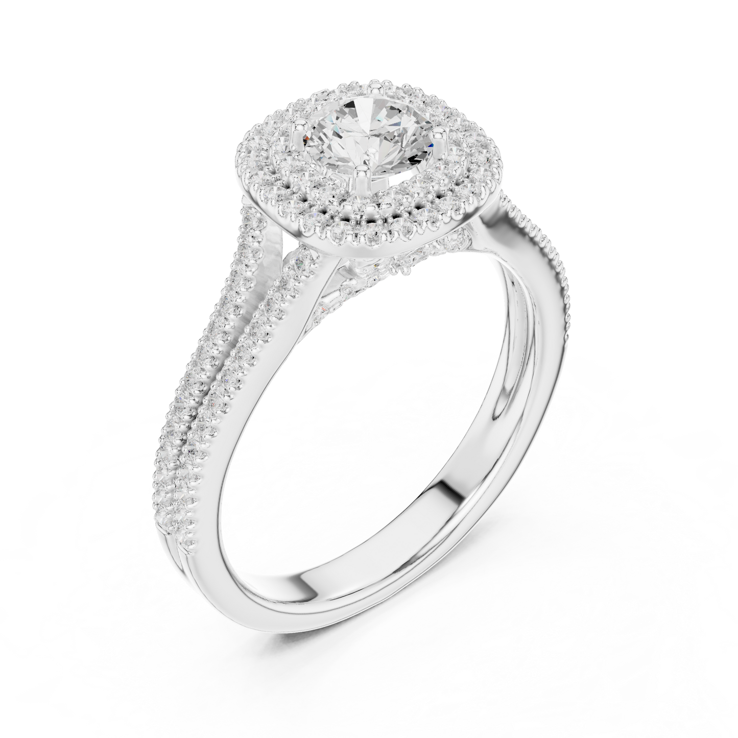 Triple Halo Diamond Engagement Ring