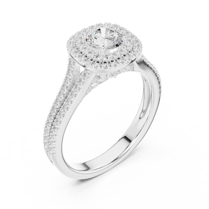 Triple Halo Diamond Engagement Ring