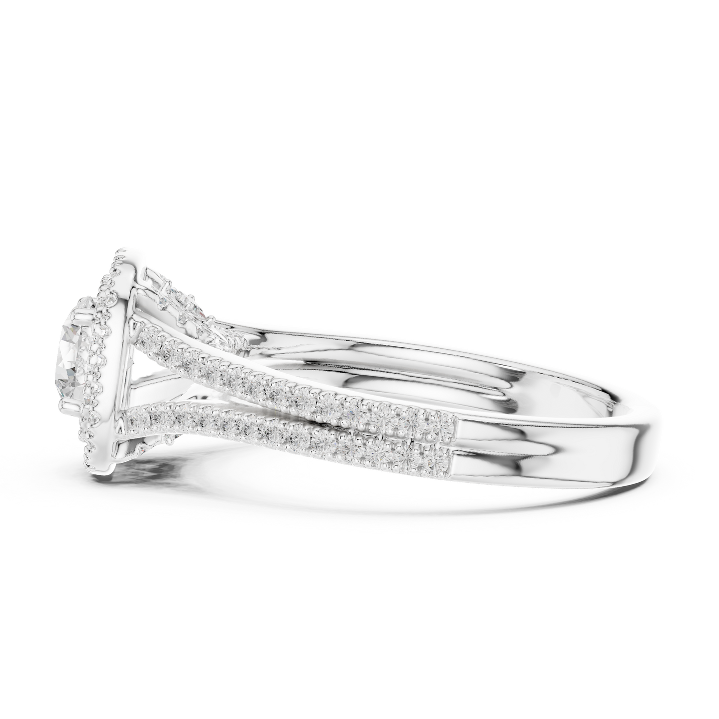 Triple Halo Diamond Engagement Ring
