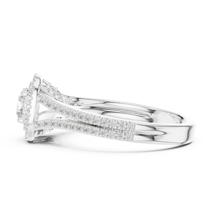 Triple Halo Diamond Engagement Ring