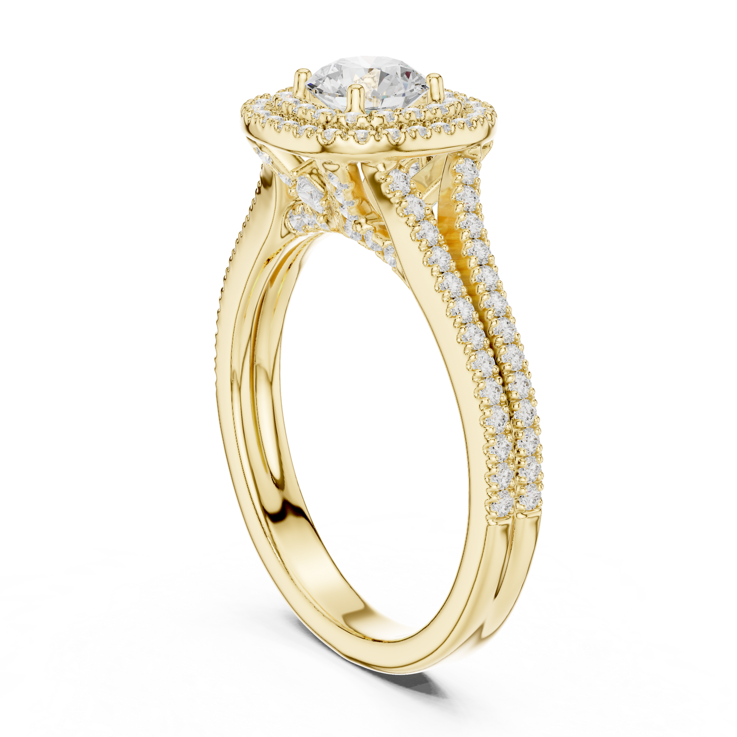 Triple Halo Diamond Engagement Ring