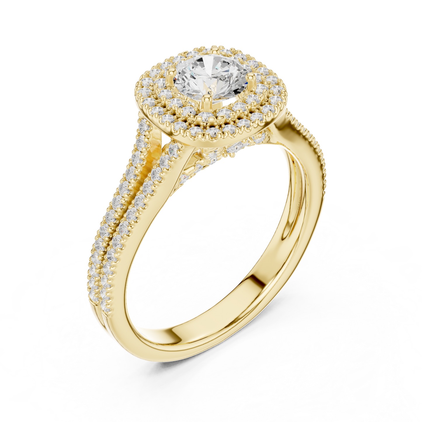 Triple Halo Diamond Engagement Ring