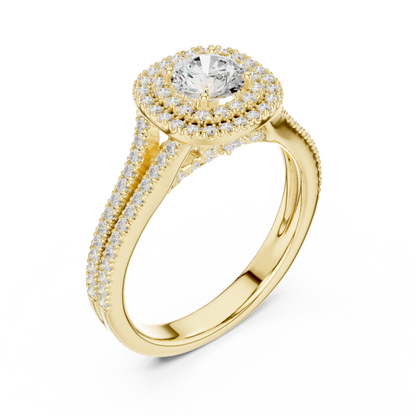 Triple Halo Diamond Engagement Ring