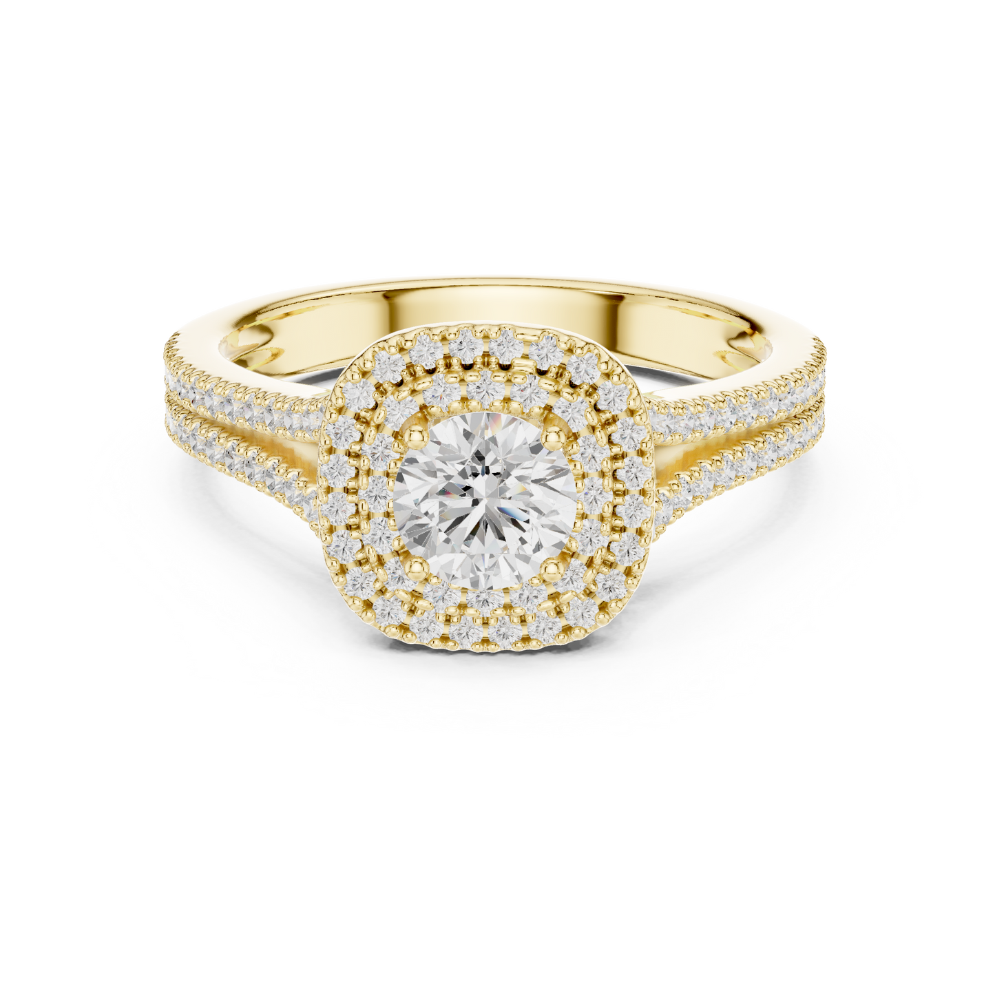 Triple Halo Diamond Engagement Ring