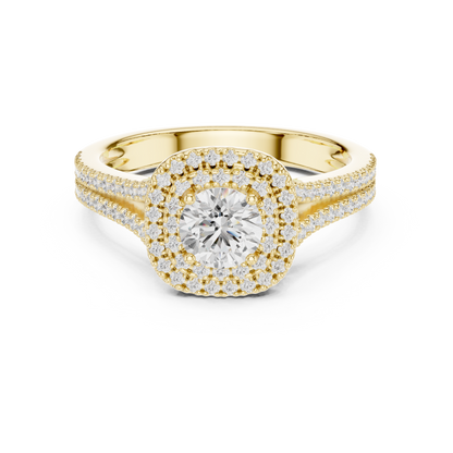 Triple Halo Diamond Engagement Ring