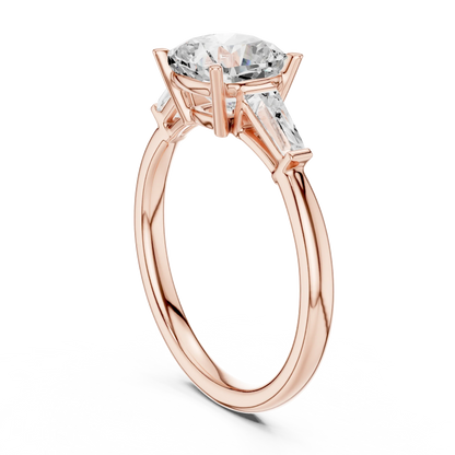 Back side view of rose gold luminous crown cushion diamond ring with lab-grown diamond – Australia