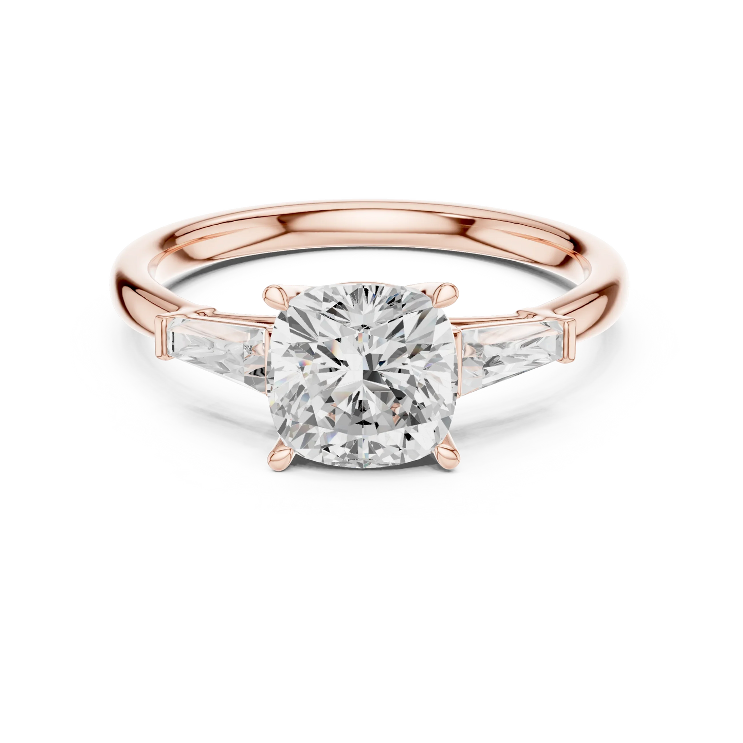 Luminous crown cushion diamond ring in rose gold with lab-grown diamond – Australia