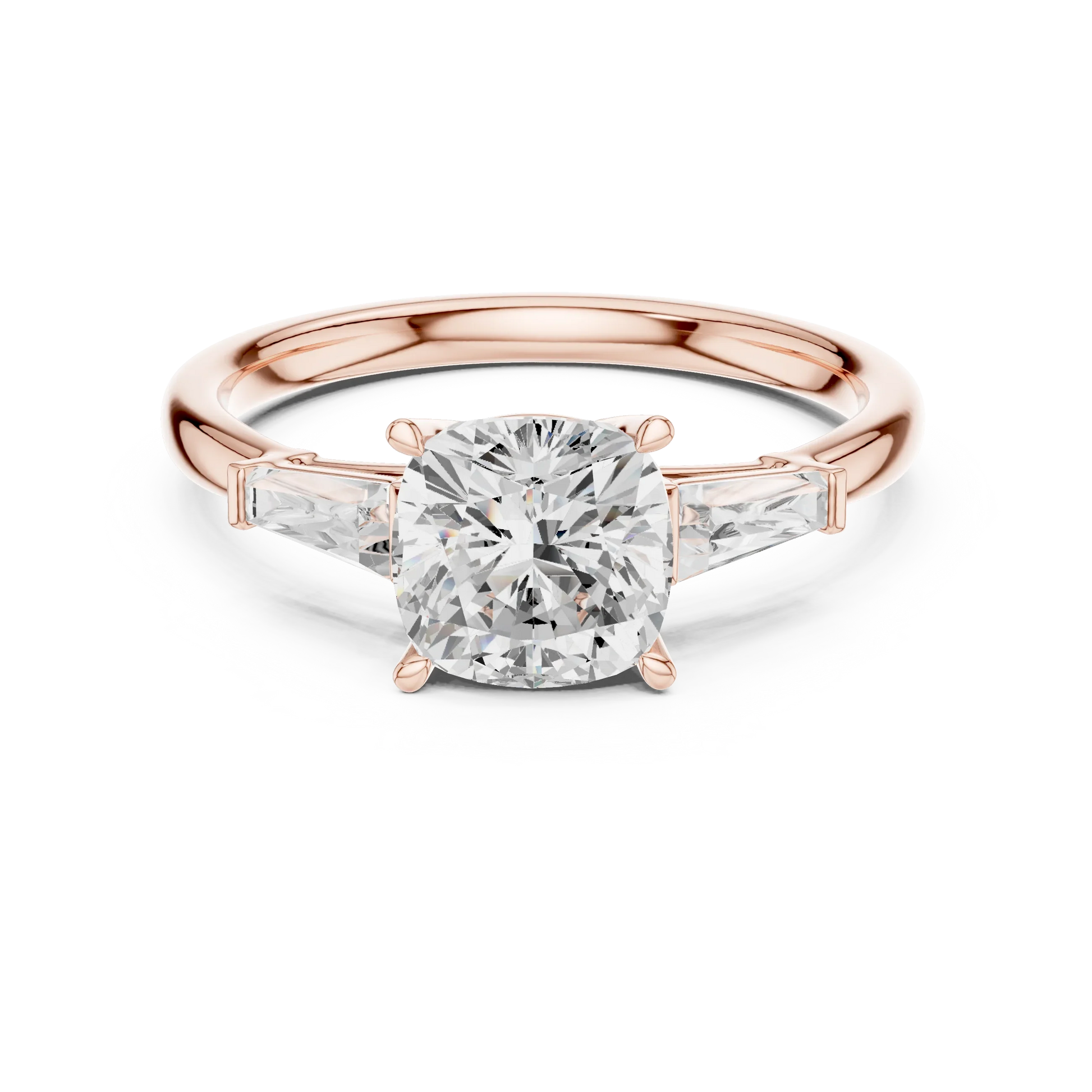Luminous crown cushion diamond ring in rose gold with lab-grown diamond – Australia