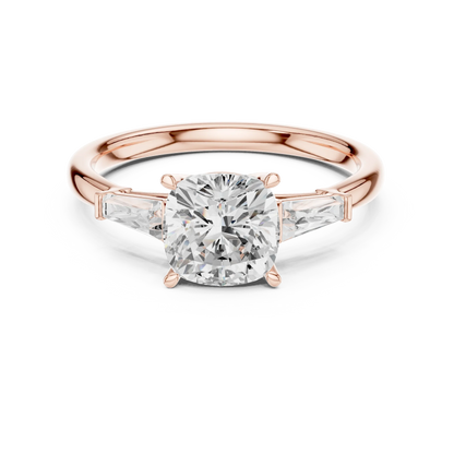 Luminous crown cushion diamond ring in rose gold with lab-grown diamond – Australia