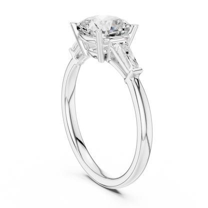 Back view of white gold luminous crown cushion diamond ring with lab-grown diamond – Australia