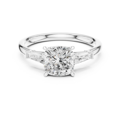 Luminous crown cushion diamond ring in white gold with lab-grown diamond – Australia