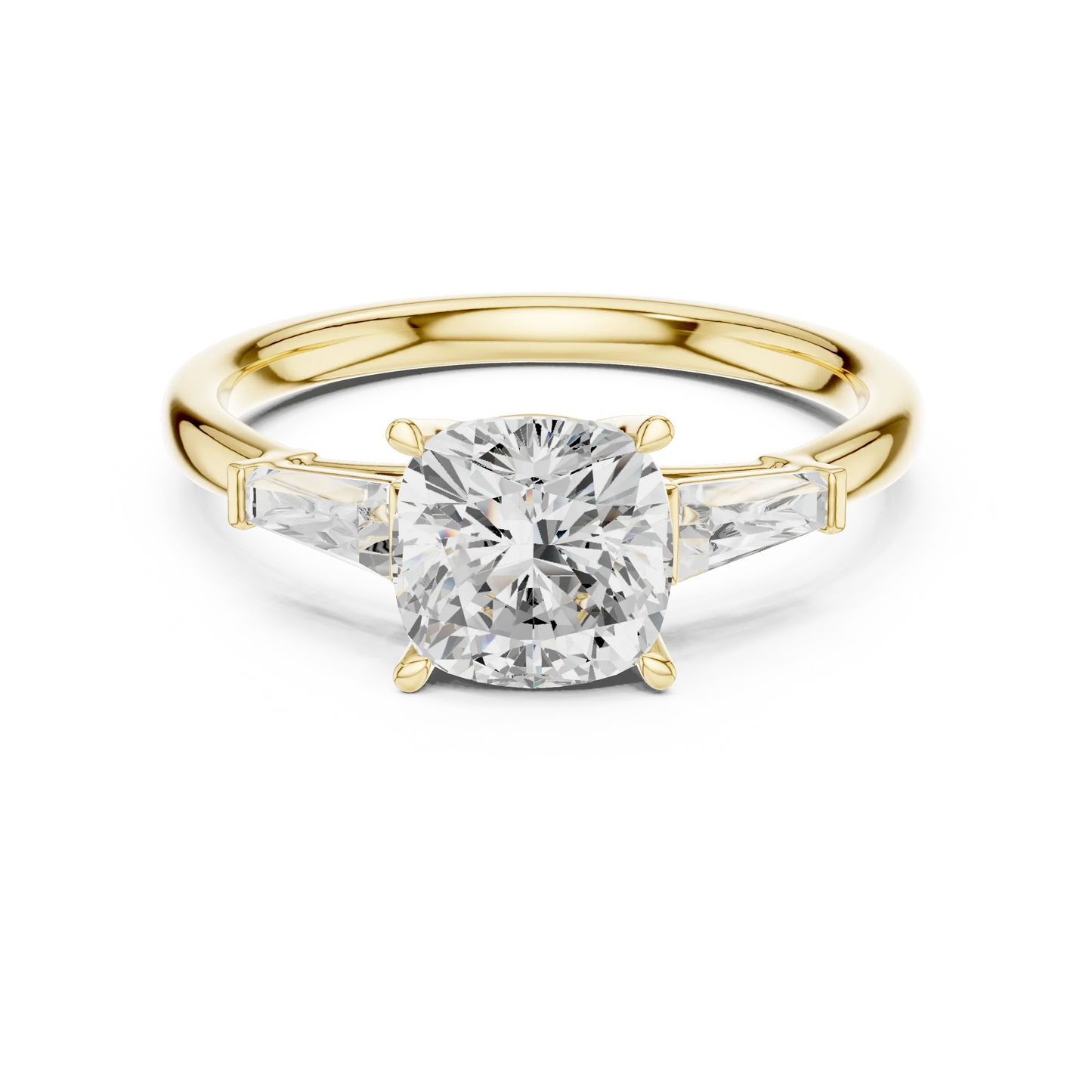 Luminous crown cushion diamond ring in yellow gold with lab-grown diamond – Australia