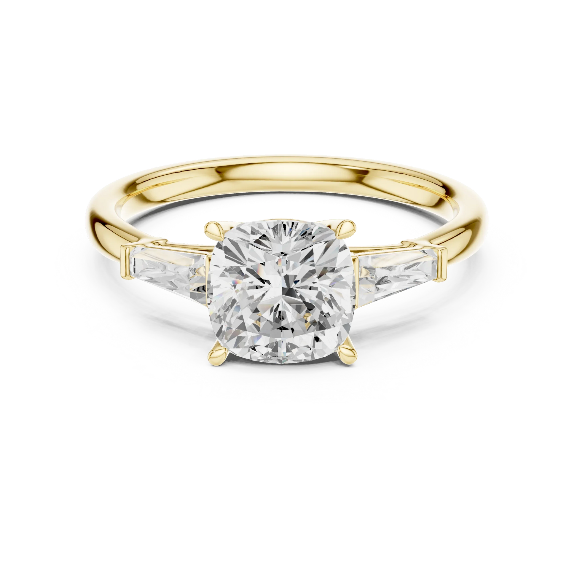 Luminous crown cushion diamond ring in yellow gold with lab-grown diamond – Australia