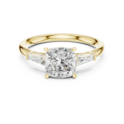 Luminous crown cushion diamond ring in yellow gold with lab-grown diamond – Australia