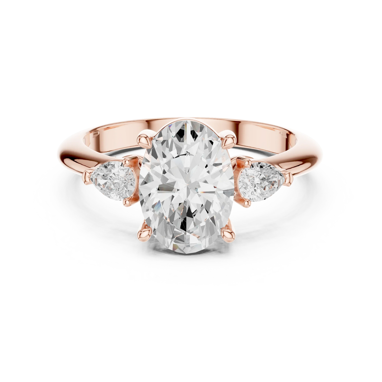 Portia Elegant Oval Diamond Three-Stone Ring