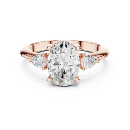 Portia Elegant Oval Diamond Three-Stone Ring