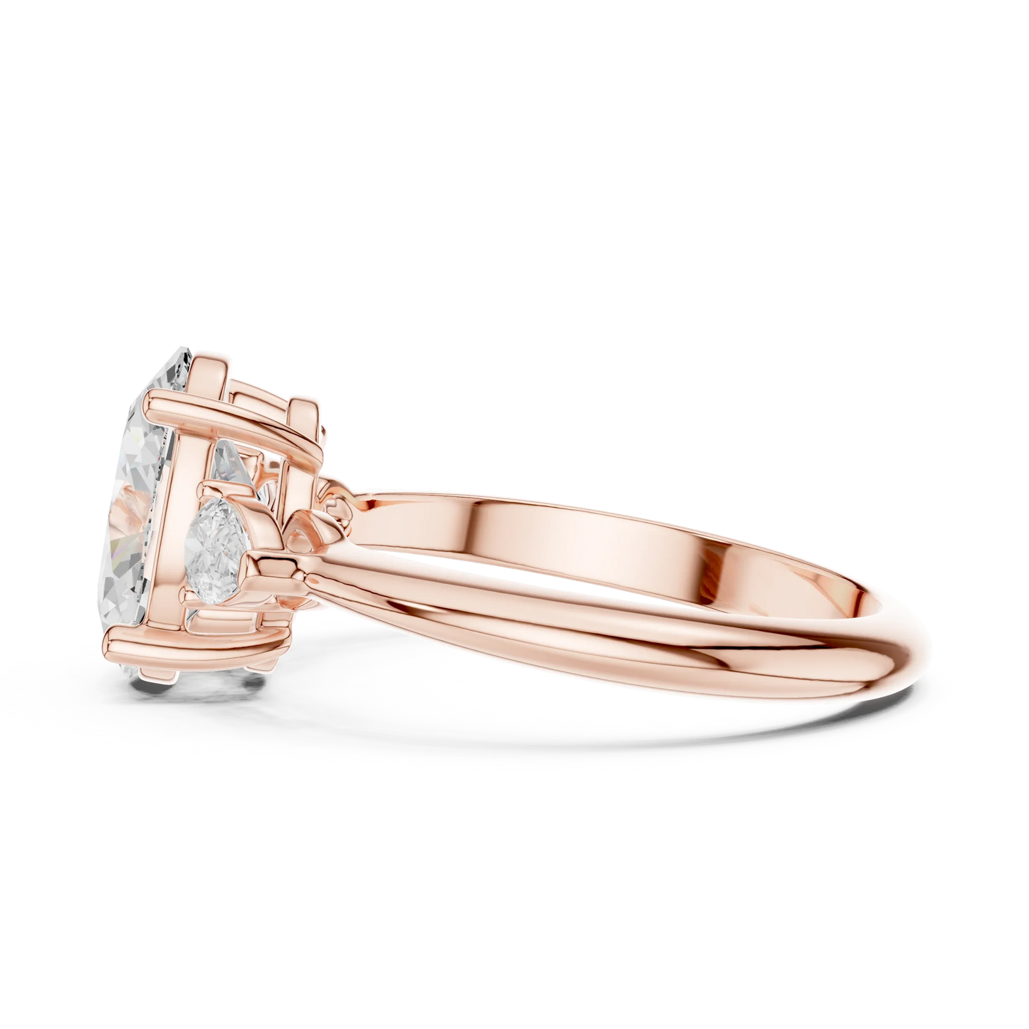 Portia Elegant Oval Diamond Three-Stone Ring